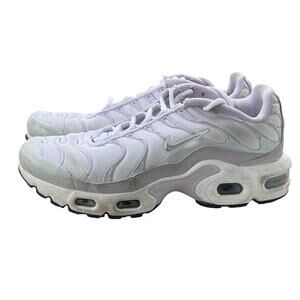 Nike‎ Air Max Plus TN Sneakers Youth 5Y White Metallic Silver Low Top CD0609-108